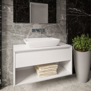 ארון אמבטיה תלוי / מרחף, צבע אפוקסי דגם בארי