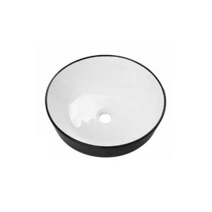 כיור אמבטיה שחור מט, 42/14 ס”מ לבן מבריק דגם אילאיל