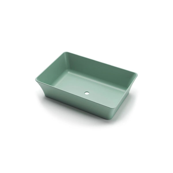 כיור אמבטיה מונח מלבני 55 ס”מ צבע ירוק מנטה מט דגם סוטילי