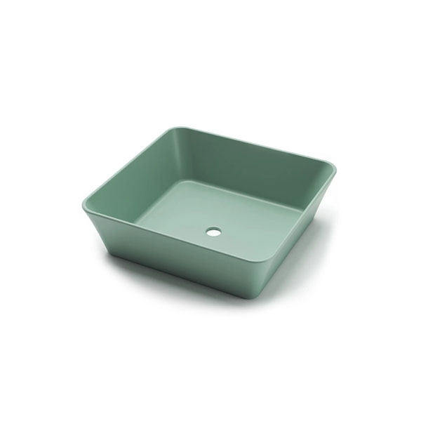 כיור אמבטיה מונח מעוצב מרובע 38 ס”מ צבע ירוק דגם סוטילי
