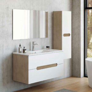 ארון אמבטיה 2 מגירות  אפוקסי עם כיור אינטגרלי צבע לבן דגם טולדו
