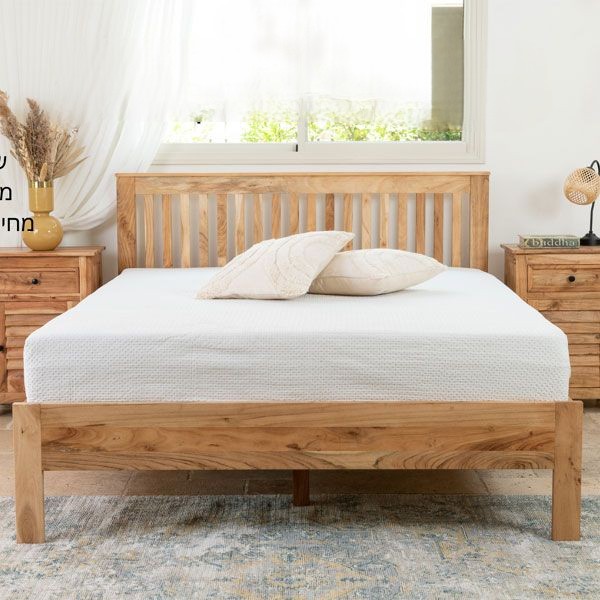 מיטה זוגית מעץ מלא 180 ס”מ דגם פריז