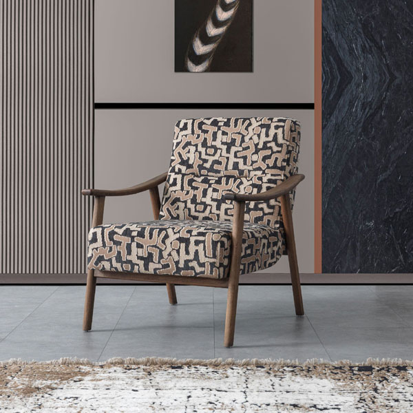 כורסא מעוצבת לסלון בסגנון מודרני עם רגליי עץ דגם שפיר