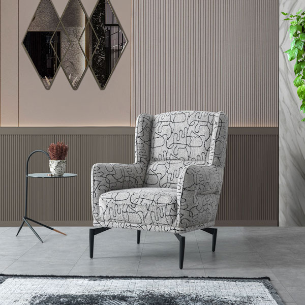 כורסא מעוצבת לסלון בסגנון מודרני עם רגליי מתכת דגם סתיו