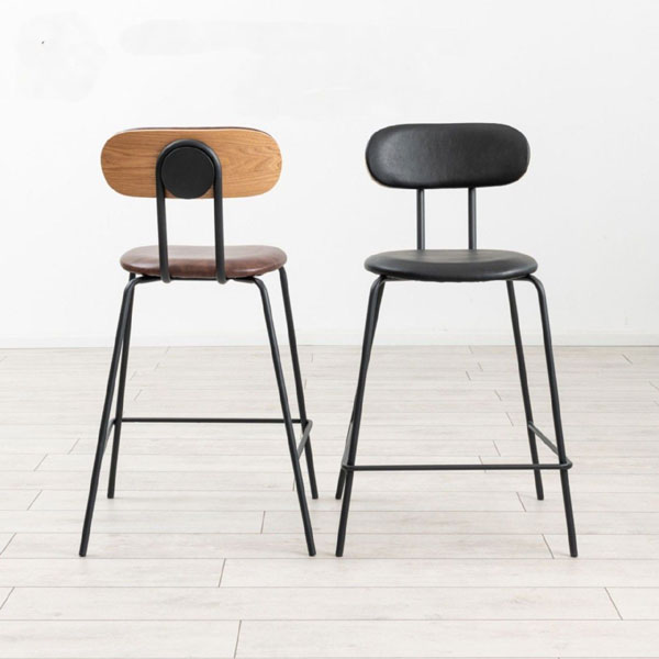 כסא בר בעיצוב אורבני צבע שחור דגם לוקה