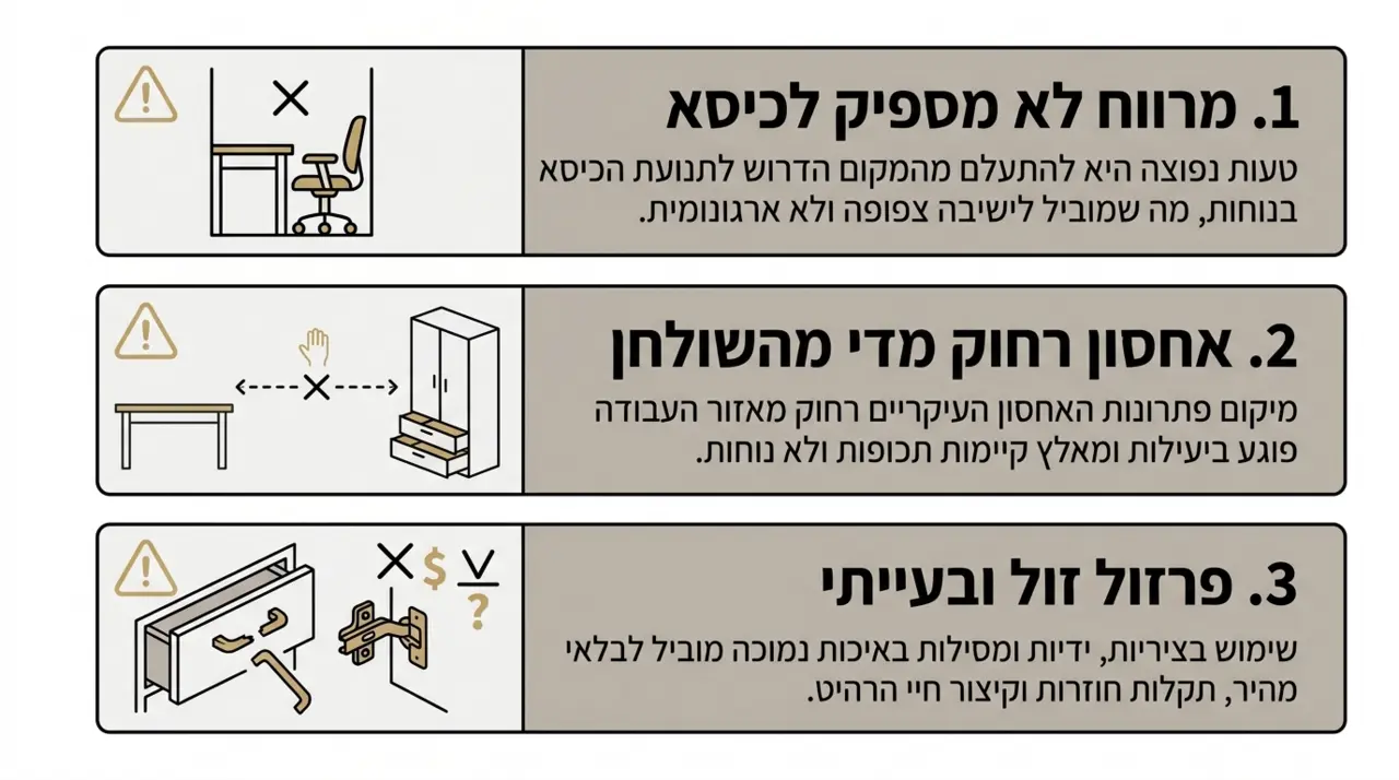 טעויות נפוצות בקנייה של ארון בגדים עם שולחן כתיבה